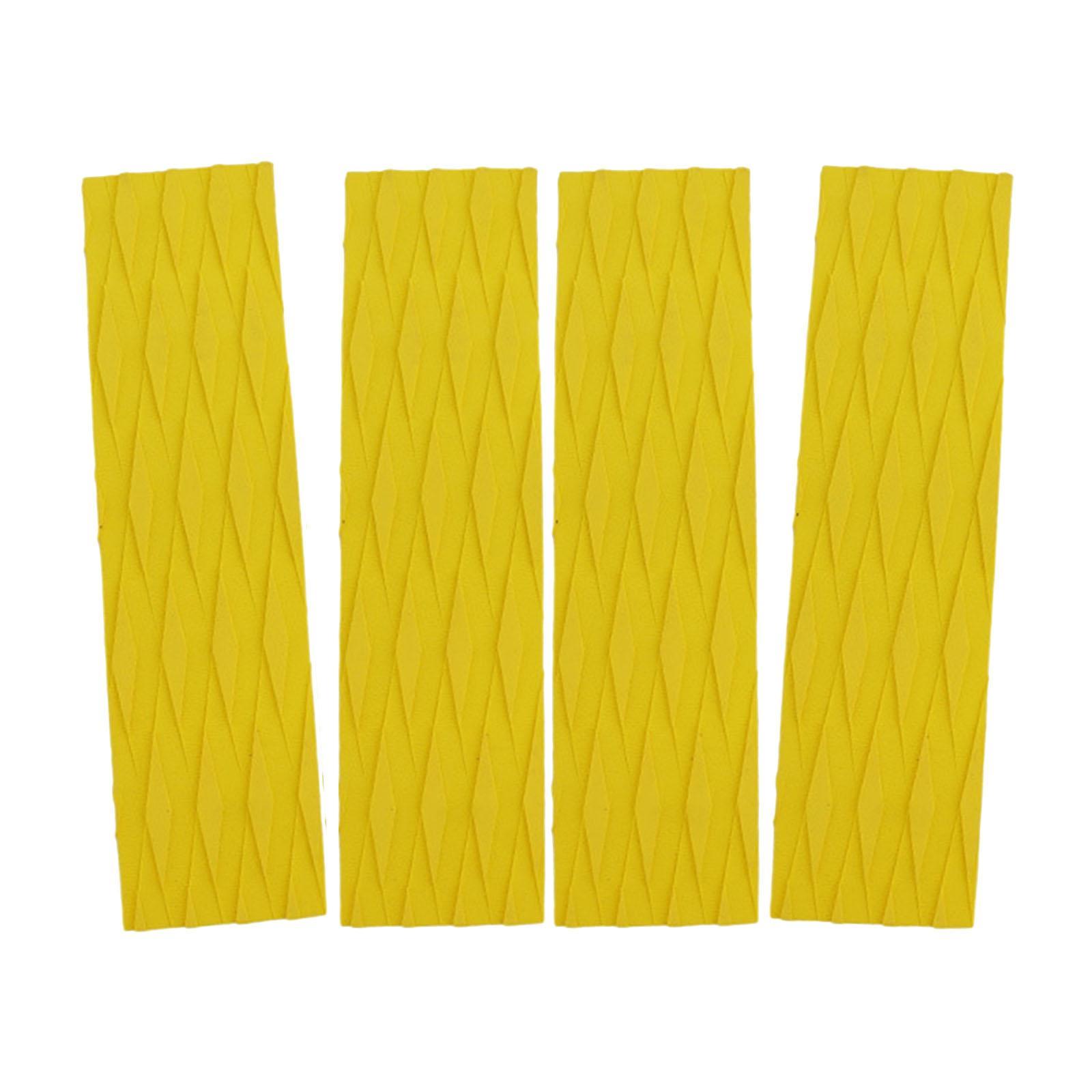 Ioensy - Almohadillas De Tracción Para Tabla De Surf, Almohadilla De Agarre Para Cubierta Para Rv, Canoa, Tabla De Paddle De Pie, Color Amarillo, 4 Uds.