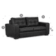 thumbnail image 2 of Sofá Rosen Salerno 2 Cuerpos Cuero Black, 2 of 9