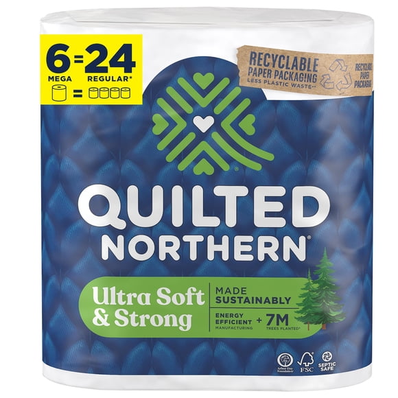 Papel Higiénico Acolchado Northern Ultrasuave Y Resistente 6 Mega Rollos