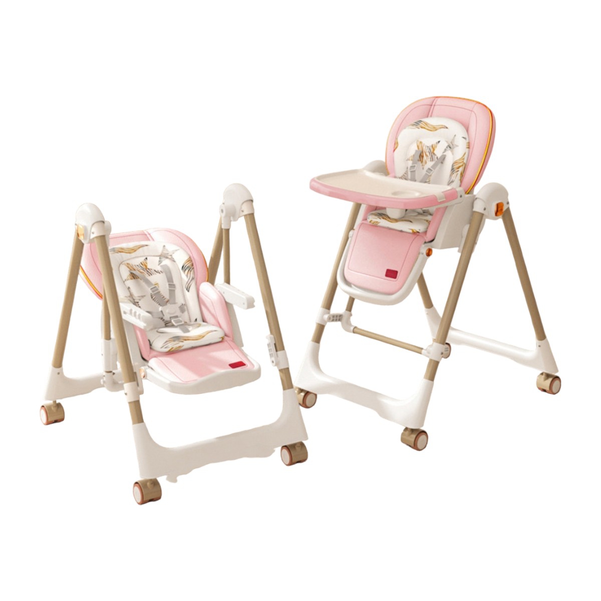 Silla De Comer Columpio 2 En 1 Lubabycas Rosada