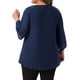 thumbnail image 3 of Agnes Orinda Ropa de Halloween de Talla Grande Camisa Escolar Universitaria para Mujeres Manga 3/4 Acampanada Cuello en V Doble Capa Blusa de Gasa 1X Azul Marino, 3 of 6