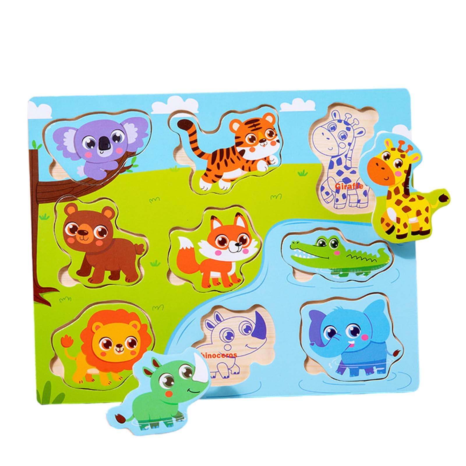 Bothyi - Juguete Animal Del Rompecabezas Del Juego De Los Rompecabezas De Los Niños De Madera Para El Tablero Animal De La Niña 1 2 3 Años