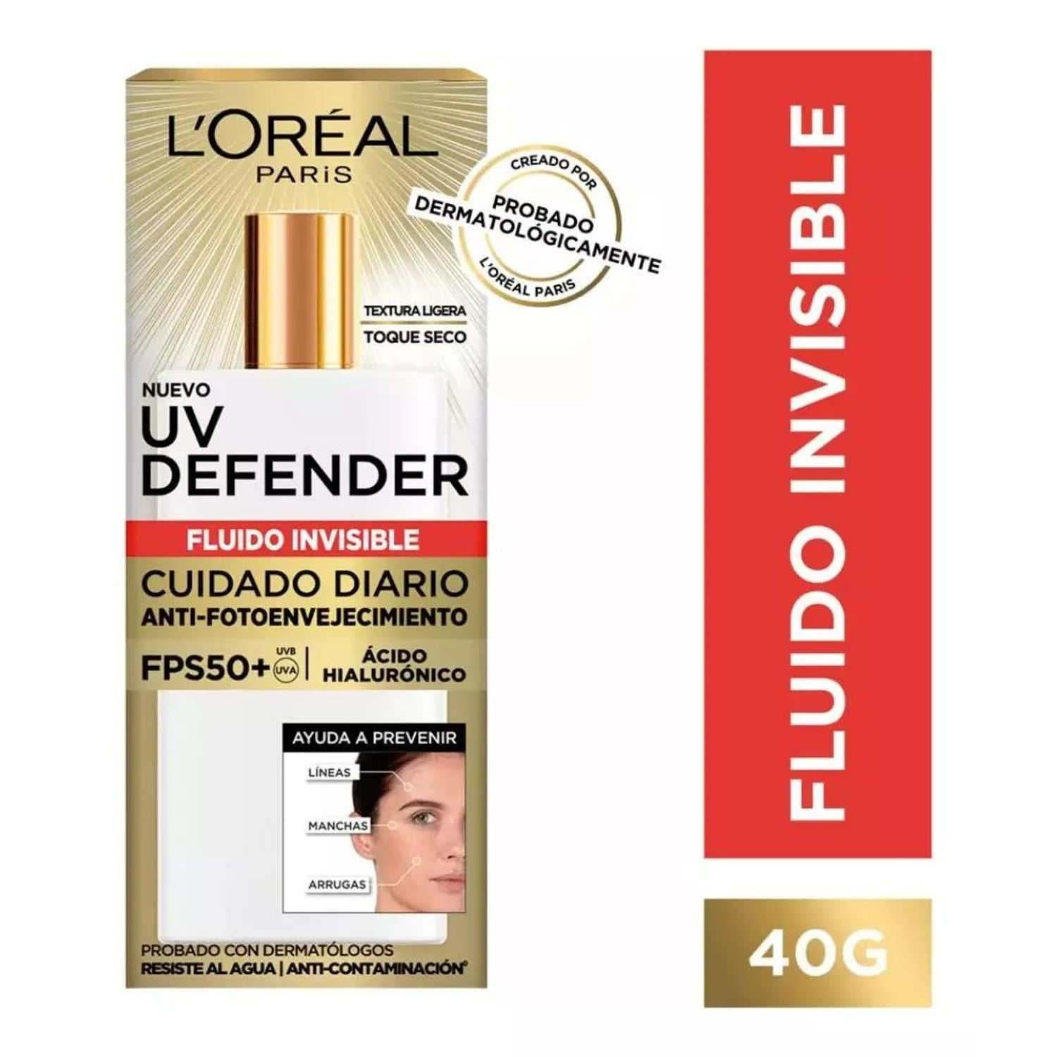 Fluido Invisible Uv Defender 40g 40 ml L'Oréal Paris