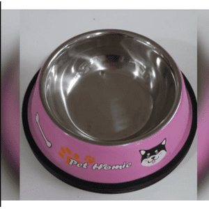 Genérico - Plato Mascota Perro Gato Comedero Metal 15 Cm Rosa