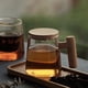 thumbnail image 5 of Taza de té de vidrio con infusor y tapa, taza de té, taza de café de vidrio con mango de madera, taza de café de boca ancha, taza de gran capacidad, 5 of 5