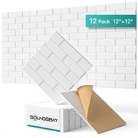 Paneles De Pared Insonorizados Soundsbay Acoustic, Paquete De 12 Unidades, 30 X 30 X 1 Cm