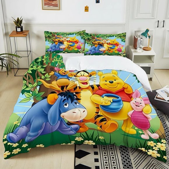 x822 Bed SheetsCartoon T he Pooh Eeyore Duvet Cover The Pooh Bedding Set ing Home Boy Girl /Childrens Bedding 3-Piece Bedding Set (1 Duvet Cover + 2 Pillow Shams) nj822