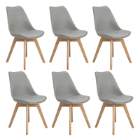 Habita2 Chile - Silla Tulip Ecocuero Gris X6