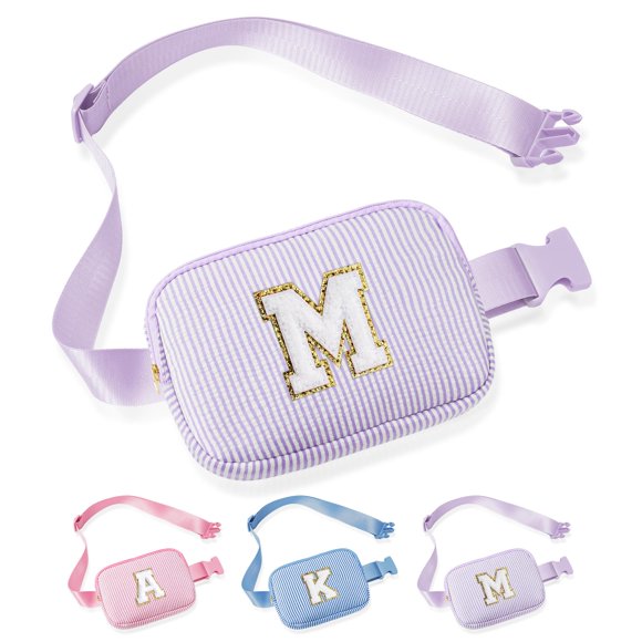 Bandolera YOOLIFE con inicial personalizada morada para niñas
