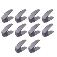 Bothyi - Organizador De Ranuras Para Zapatos De 10 Piezas, Cubierta Doble Para Organización De Armario, Zapatero Gris