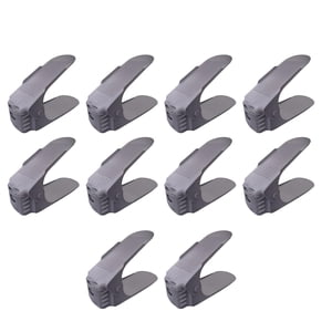 Bothyi - Organizador De Ranuras Para Zapatos De 10 Piezas, Cubierta Doble Para Organización De Armario, Zapatero Gris