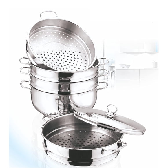 Cocedor al vapor Vinod de 5 niveles de acero inoxidable, 25 cm