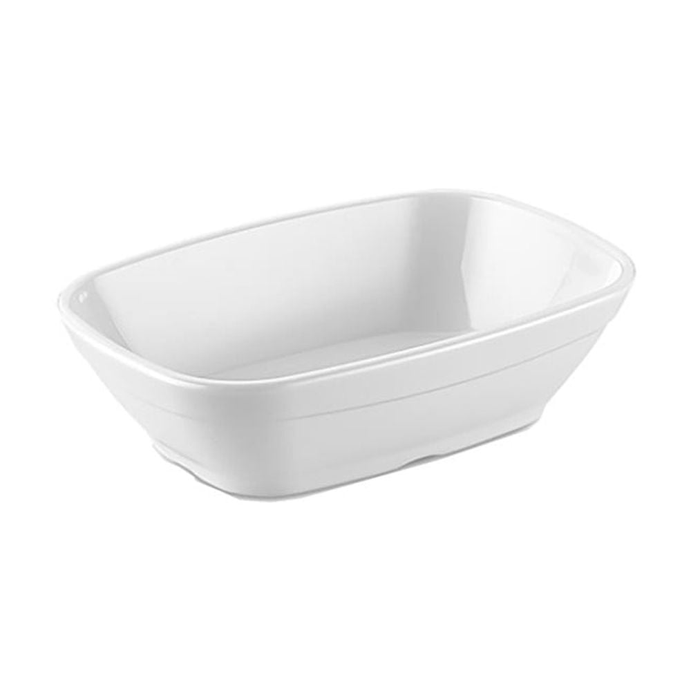 Gastroplast - Plato Rectangular Policarbonato Blanco 17 X 3.5 Cm