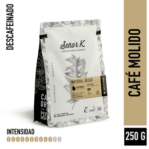 Café Señor K - Café Descafeinado Grano Entero Señor K Colombia Natural 250G