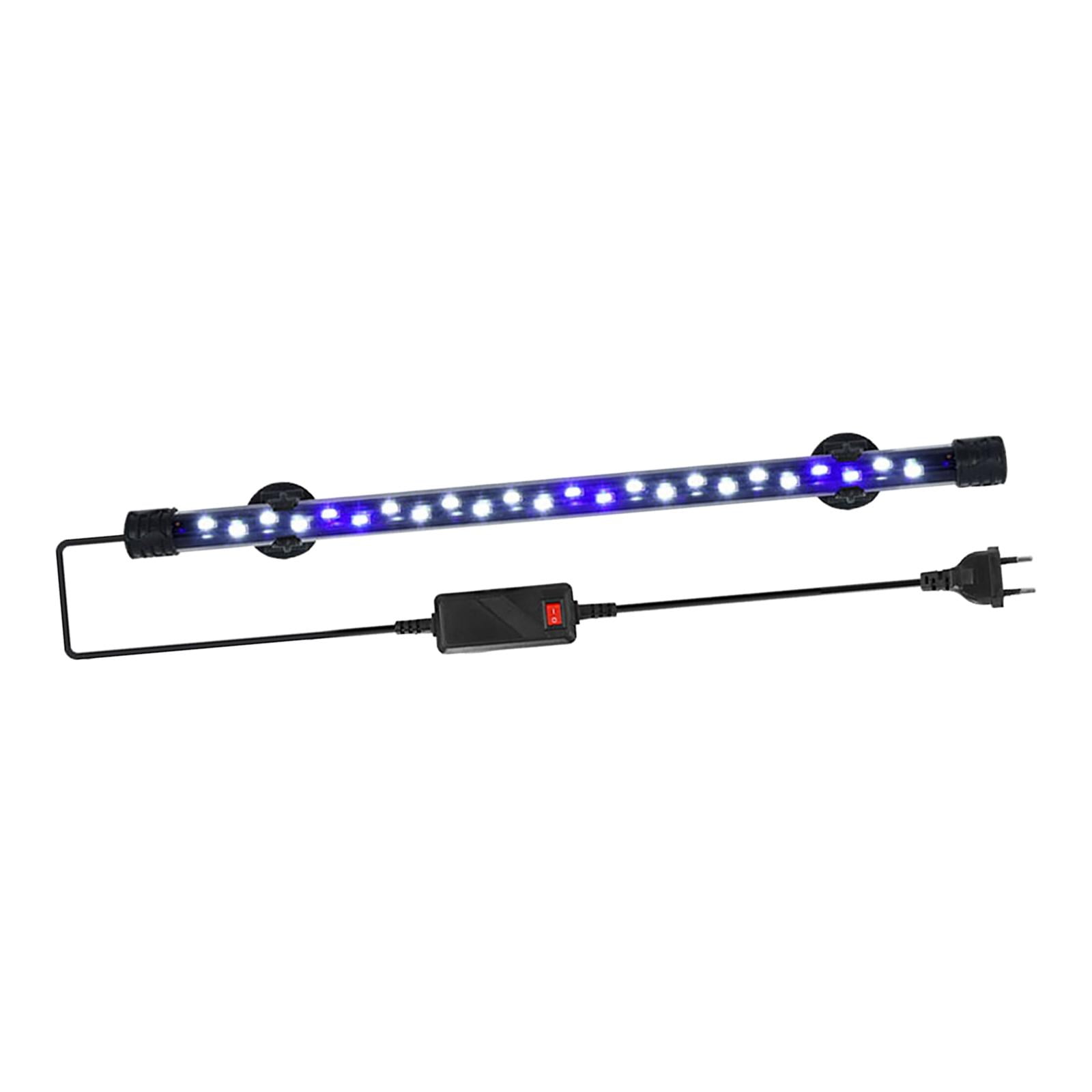 Ioensy - Lámpara De Tira De Barra De Piscina De Luz Led Para Acuario Luces Azules Y Blancas Impermeables Ue 38cm