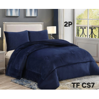 Mundo Shopping - Cobertor De Invierno Plush Liso 2 Plazas Azul