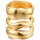 thumbnail image 1 of Pulseras brazalete para mujer, 3 piezas, baño de oro de 14K, 1 of 3