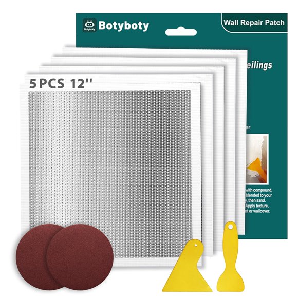 Kit de reparación de tablaroca Botyboty 30 x 30 cm para agujeros grandes (5 piezas)