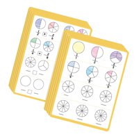 Bothyi - 10 Hojas Interactivas De Fracciones Borrables En Seco Para Niños Y Niñas.