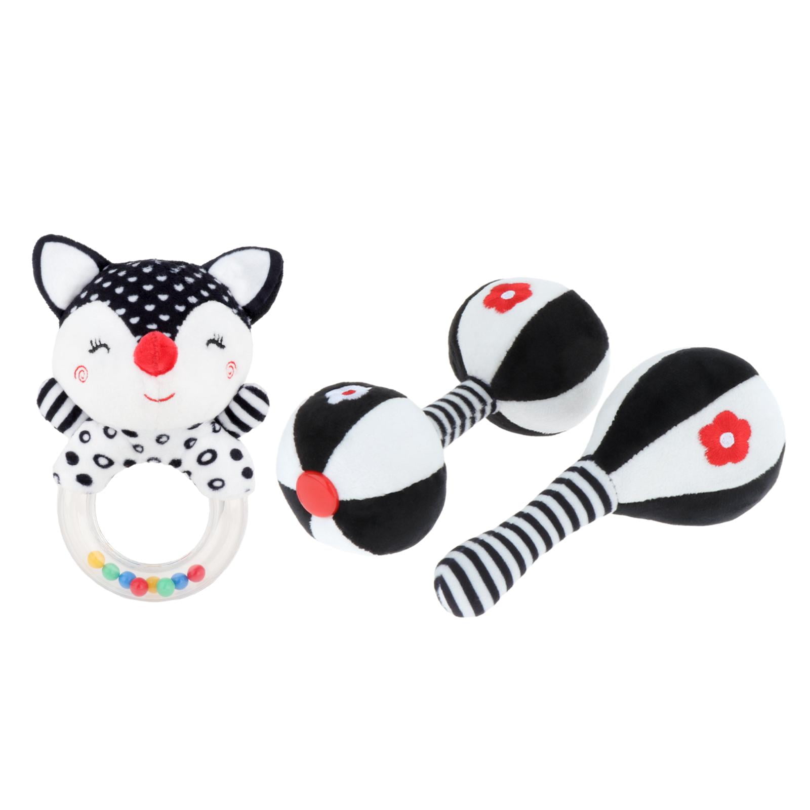 Magideal - Sonajeros Para Bebé De 3 Piezas, Juguete Para Desarrollo Cerebral, Regalo De Mano Montessori, Juguete Sensorial Para Recién Nacidos Para Niñas Y Niños , A A