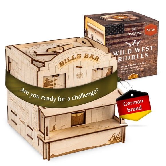 Caja de Rompecabezas INSCAPE Enigmas del Lejano Oeste – Caja de Escape de Madera