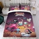 thumbnail image 4 of Hora de Aventura Conjunto de sábanas temático, trío de piezas, cómodo y amigable con la piel, diseño único, regalo de decoración para el hogar para familiares, amigos y fans, 90 cm * 190 cm, 4 of 6