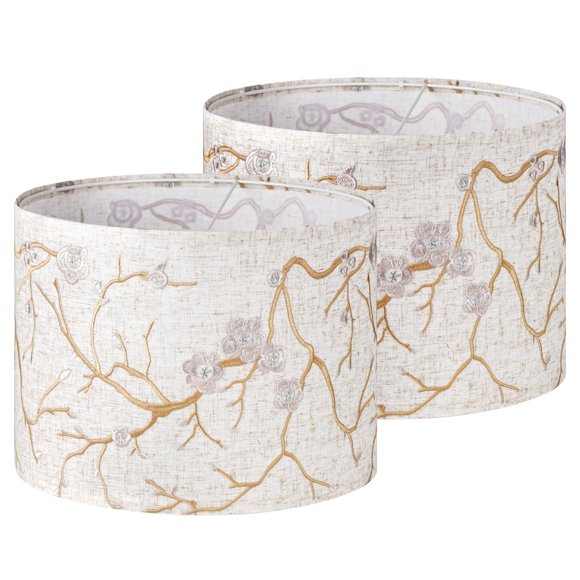Juego de 2 pantallas de lámpara Scyvenra 33 cm lino dorado