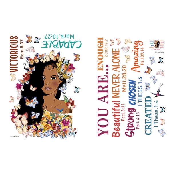 Calcomanía de pared de mariposa negra para niña, decoración de pared de mariposas para dormitorio de niña, decoración inspiradora