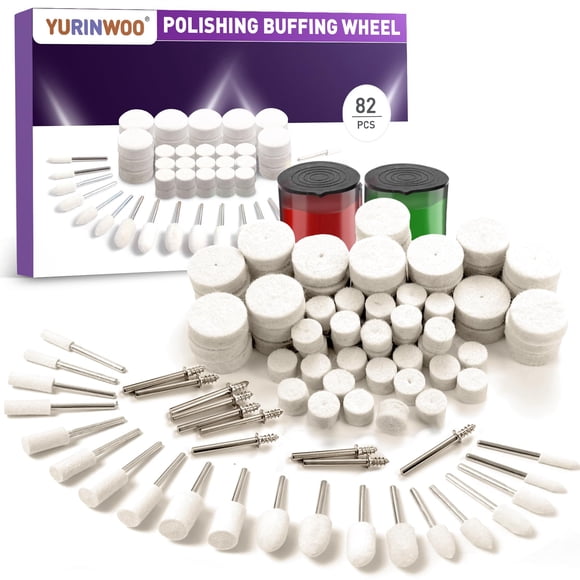 Kit de pulido YURINWOO, 80 unidades, ruedas de pulido para herramienta rotativa Dremel