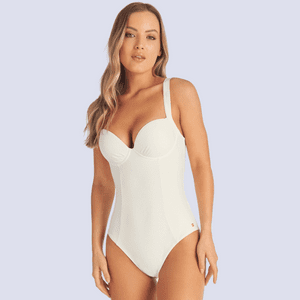 Traje De Baño Blanco Copas Control De Abdomen Chamela