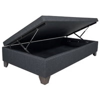 Vitelio - Base De Cama 1.5 Plaza Baúl Gris Oscuro