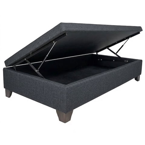 Vitelio - Base De Cama 1.5 Plaza Baúl Gris Oscuro