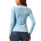 thumbnail image 3 of INSPIRE CHIC Tops de terciopelo para mujer con cuello de corazón elegante y mangas largas T-Shirt S Azul claro, 3 of 6