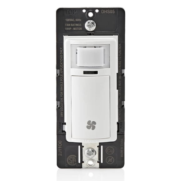 Interruptor de sensor de humedad Leviton DHS05-1LW para ventilador de baño