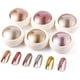 thumbnail image 1 of Polvo de uñas cromado, 6 frascos, efecto espejo dorado rosa, pigmento de manicura, purpurina, para salón, hogar, bricolaje, decoración de uñas, con 6 barras de sombras de ojos., 1 of 7