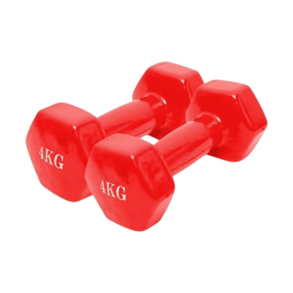 Mancuernas PWRFitness 4 Kg Neopreno Rojo Set 2 Unidades Para Fitness