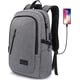 thumbnail image 1 of Mochila para portátil Mancro para viajes antirrobo con puerto USB, color gris, 1 of 7