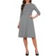 thumbnail image 2 of INSPIRE CHIC Vestido de Trabajo para Mujeres con Estampado de Pata de Gallo, Manga 3/4, Cuello de Barco, Cuadros, Línea A, Casual de Negocios, Talla L, Negro, 2 of 6