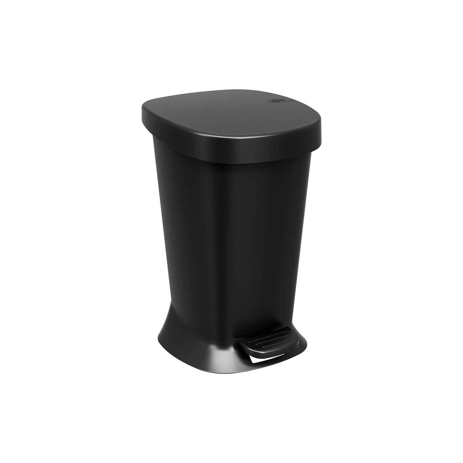 Coza - Basurero Con Pedal New Square 5 L Negro Negro