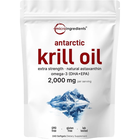 Aceite de Krill Micro Ingredients 2000 mg 240 Cápsulas Antártico
