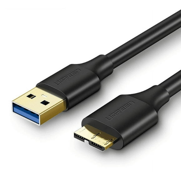 Cable De Datos 3.0 M/M Hdd Externo Usb-A/Micro-B 1m Negro Ugreen Us130
