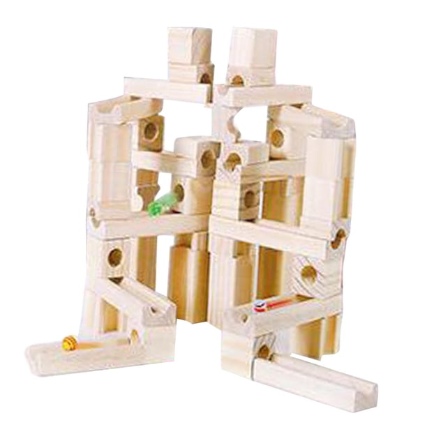 Juego De Bloques De Construcción De Canicas De Madera Para Niños Y Niñas, Regalo De Cumpleaños, 60 Uds.