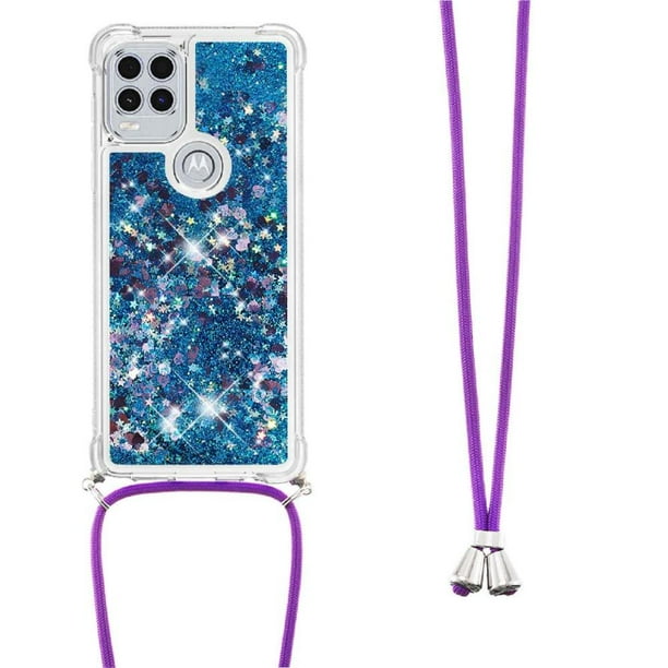 Funda FOXDOCK para Motorola Moto G Stylus 2021 5G con Cuerda Ajustable, Brillo Líquido, Protección Antigolpes y Lente – Ideal para Regalo