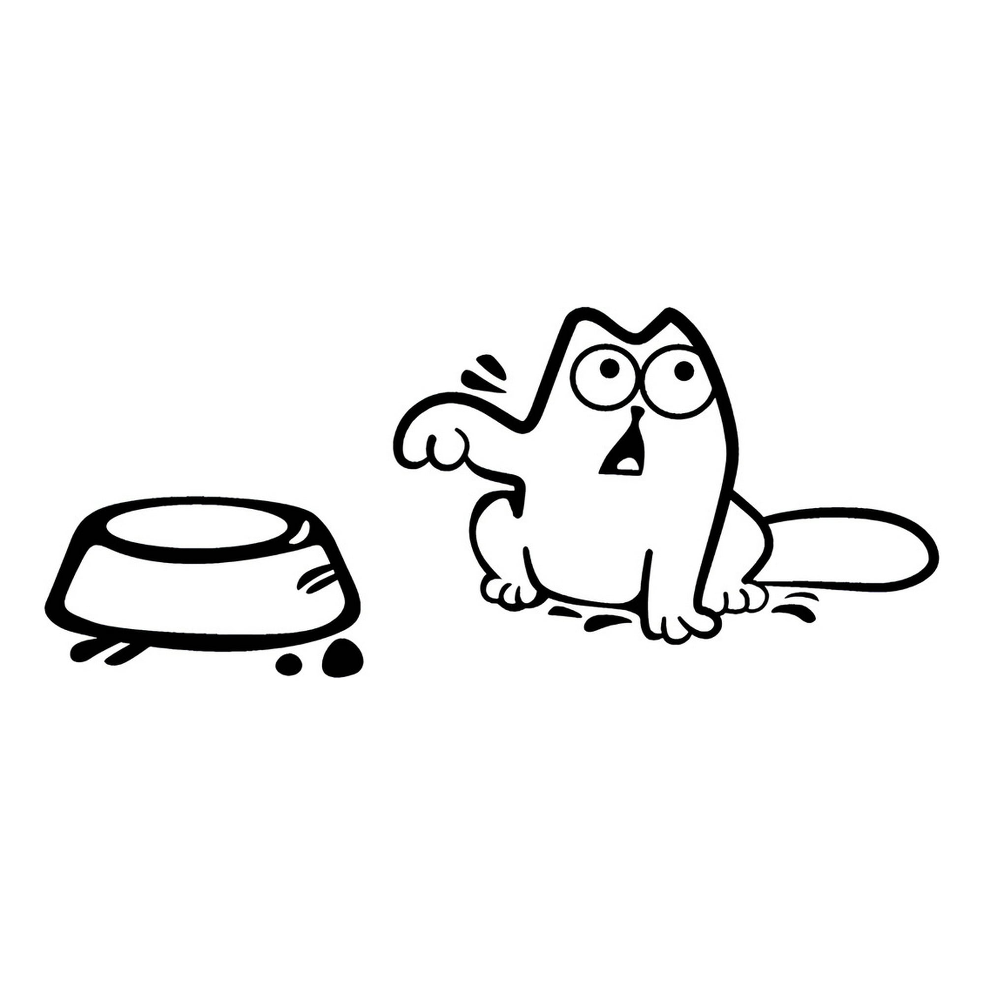 Rienda Libre - Sticker Gato Con Hambre Comida Gasolina Auto Camioneta