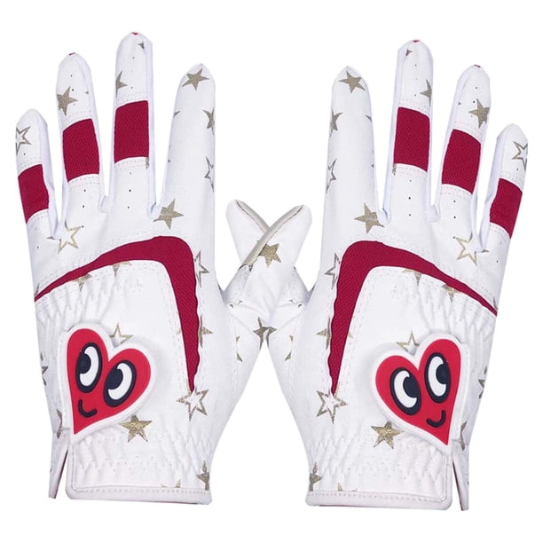2 Unids Guantes para golf Cuero -L Zurdo Derecho Niño Transpirable Cálido Guante para golf Antideslizante para Acción de , l L