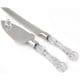 thumbnail image 1 of 2 set Cuchillo de pastel elegante y servidor de acero inoxidable con mango de cristal - perfecto para aniversarios de bodas y celebraciones especiales (Sliver) (dos cuchillos y palas), 1 of 3