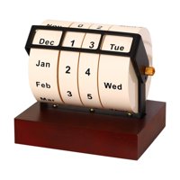 Bothyi - Calendario Perpetuo Rotatorio De Escritorio Para Dormitorio, Cocina Y Restaurantes Con Soporte De Madera