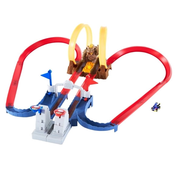 Pista de Carrera Hot Wheels Mario Kart Pista de Juguete Castillo de Bowser