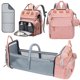 thumbnail image 1 of Mochila Pañalera Shengmeister 4‑en‑1 Rosa 42 x 22 x 32 cm, 1 of 8