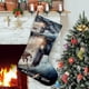 thumbnail image 1 of Pacific Rim Tema: Calcetines de Navidad, fino lino blanco para colgar en escaleras y chimenea, decoración navideña para el hogar, regalo de Navidad. 45cm × 32cm, 1 of 5